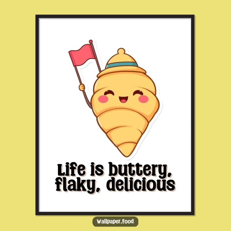 Free Printable Wall Art: Jaunty Croissant Design for a Whimsical and Chic Decor Piece