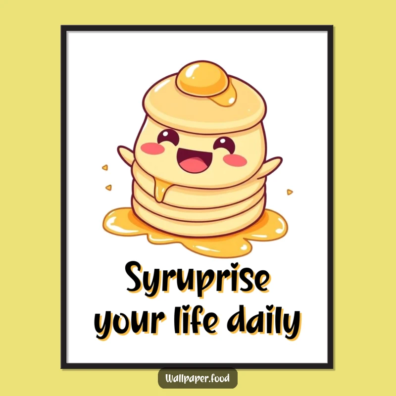Free Printable Wall Art: Pancake Syrup Splash, Whimsical Downloadable Decor