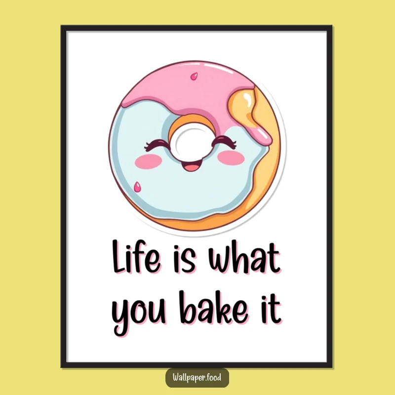 Funny Free Printable Wall Art: Winking Donut, Humorous Downloadable Decor for Your Kitchen