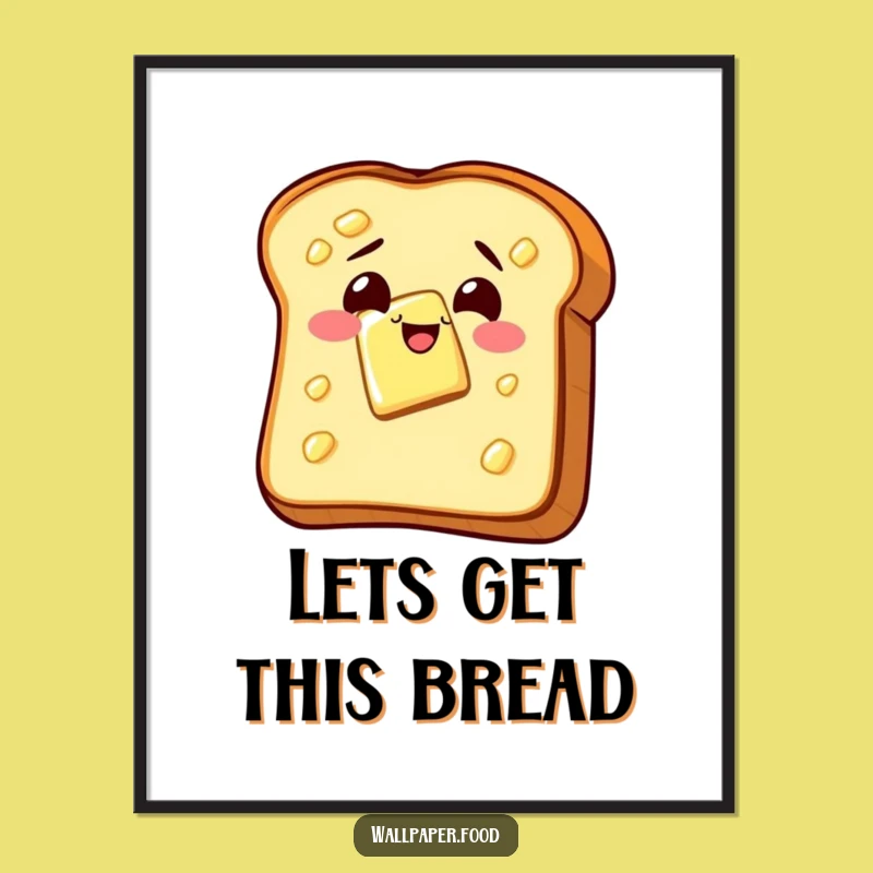 Free Printable Wall Art: Buttered Toast Wiggle, Humorous Downloadable Decor for Kitchen