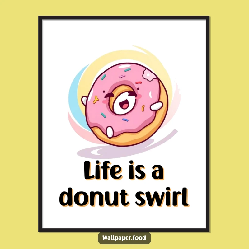 Free Printable Funny Donut Roll Wall Art: Colorful Swirl Downloadable Decor for Playful Spaces