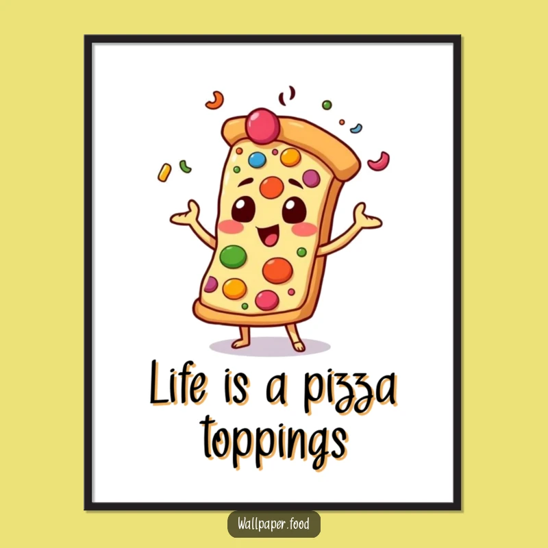 Free Printable Wall Art: Funny Pizza Juggler Decor for a Joyful Atmosphere