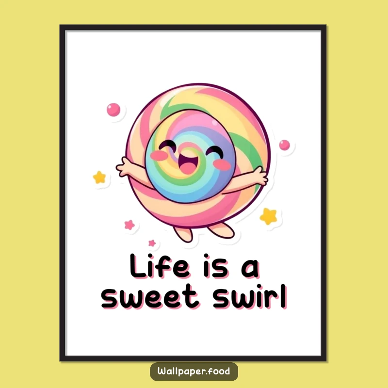 Free Printable Wall Art: Spinning Candy Character Humorous Downloadable Gift