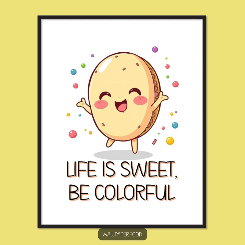 Free Printable Wall Art: Macaroon Spin Funny Downloadable Decor for a Cheerful Space