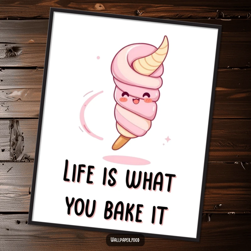 Funny Free Printable Wall Art of a twirling churro character leaving a sugary trail, bringing sweet and whimsical vibes.