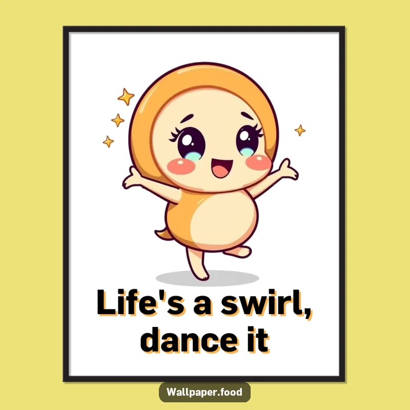 Funny Free Printable Wall Art: Dancing Caramel Swirl - Sparkly Downloadable Decor!