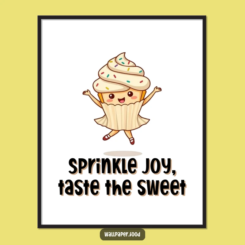 Free Printable Whimsical Cupcake Wall Art: Funny Treat Downloadable Art