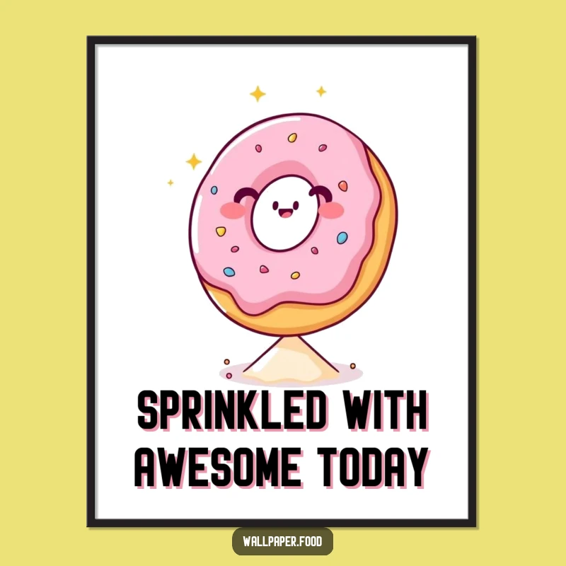 Free Printable Donut Balance Wall Art - Sparkling Sweet Decor Downloadable Gift