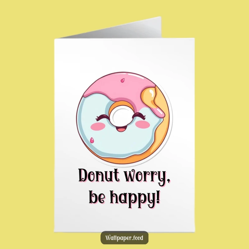 Free Printable Birthday Card: Winking Donut, Funny Downloadable Gift for Sweet Celebrations