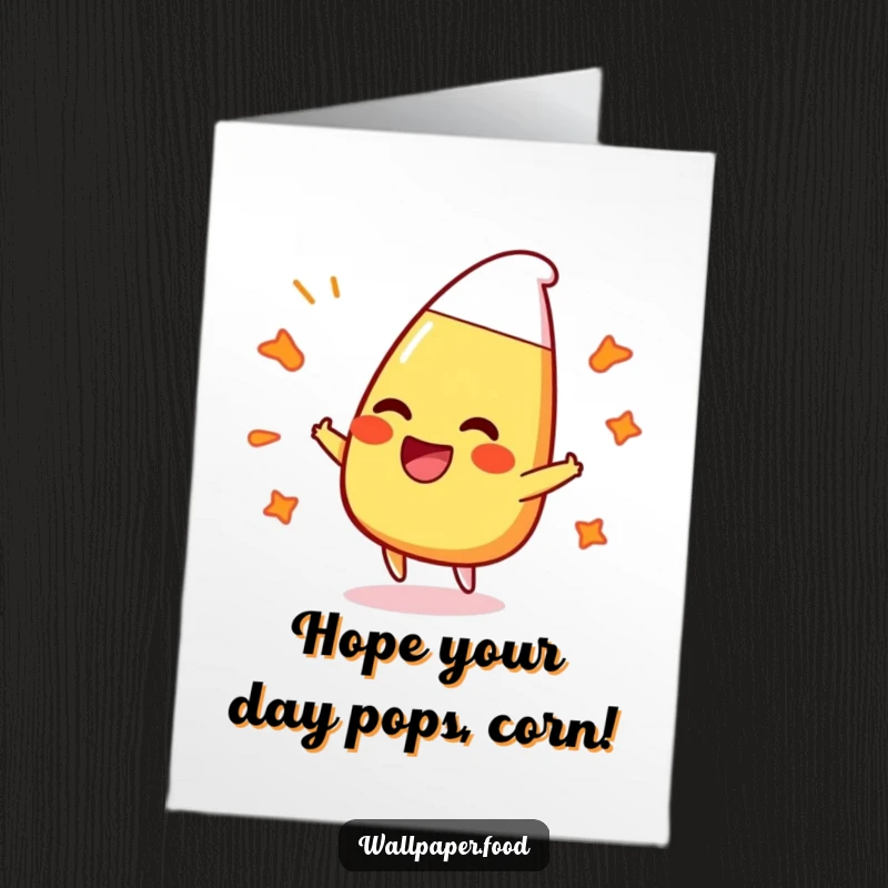 Funny Free Printable Birthday Card: A laughing candy corn character bounces joyfully off bubbly patterns.