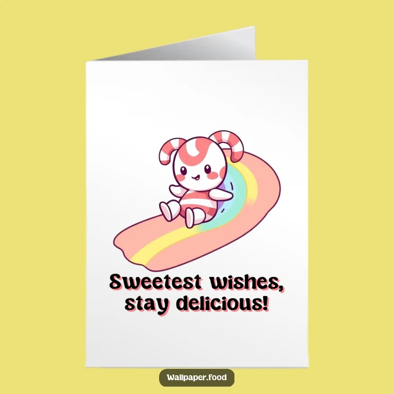Free Printable Birthday Card: Candy Cane Rainbow Delight - Funny Downloadable Gift!
