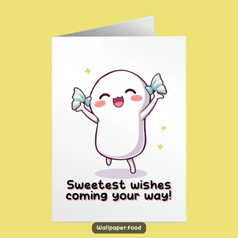Free Printable Birthday Card: Dancing Candy Excitement Funny Downloadable Gift