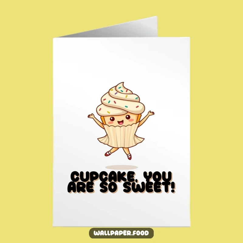 Free Printable Cupcake Birthday Card: Whimsical Dancer Downloadable Gift