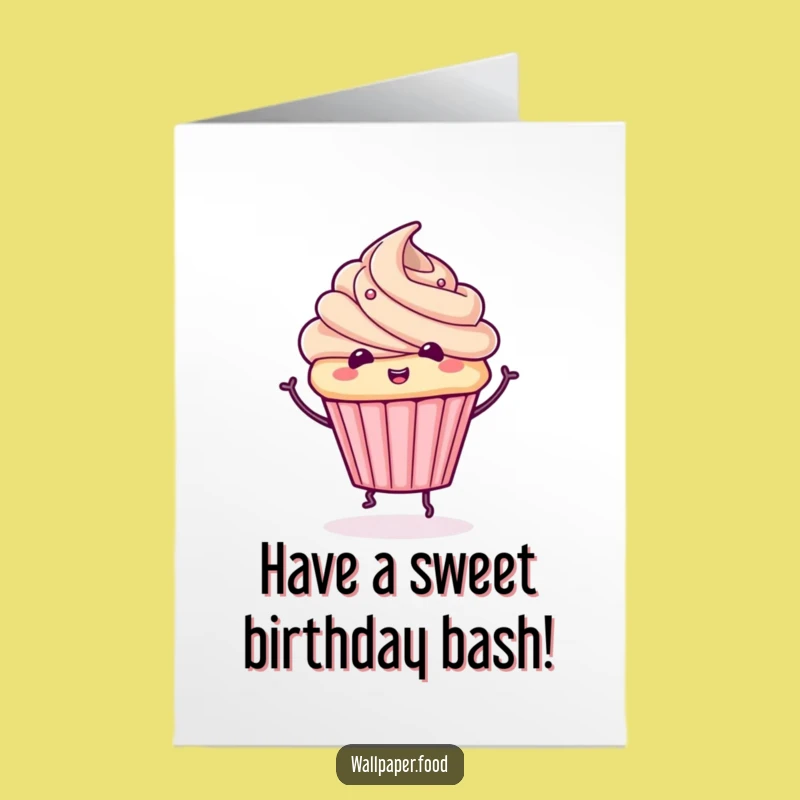 Free Printable Funny Birthday Card: Cupcake Spin, Sweet Wishes, Downloadable Gift