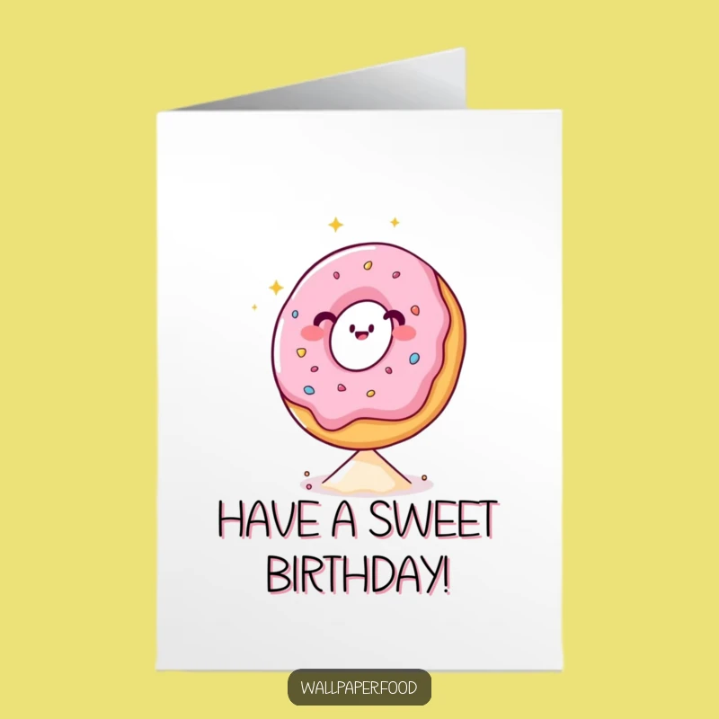 Free Printable Funny Donut Birthday Card - Sparkling Balance Downloadable Gift