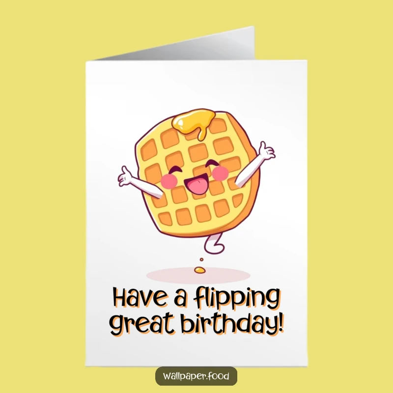 Free Printable Birthday Waffle Cartwheel Card - Funny Downloadable Gift