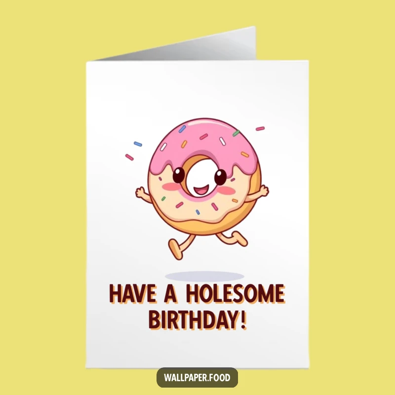 Free Printable Birthday Card: Donut Skip Funny Downloadable Gift for Sweet Celebrations