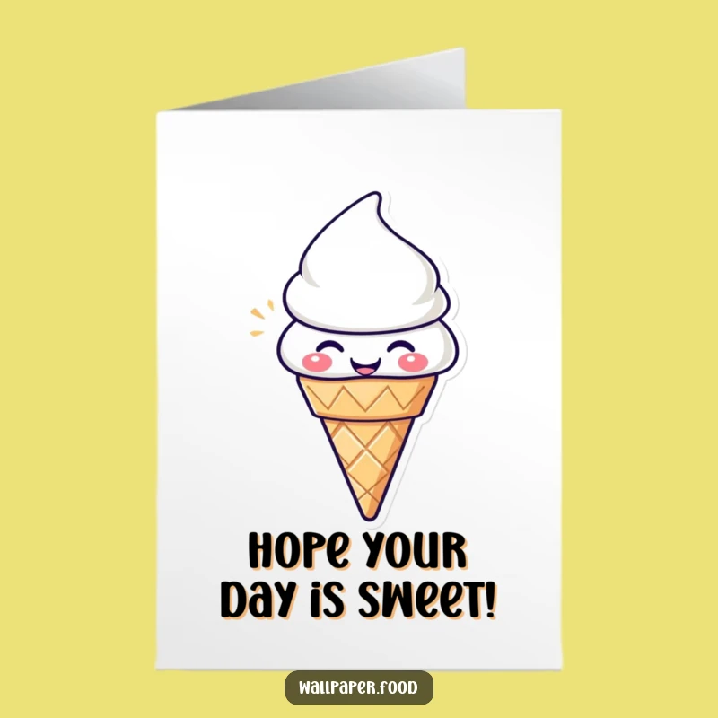 Free Printable Birthday Card: Happy Ice Cream Funny Downloadable Gift