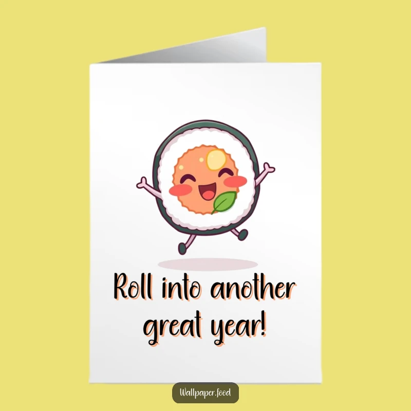 Free Printable Bouncing Sushi Birthday Card: Hilarious Downloadable Gift for Foodie Fun