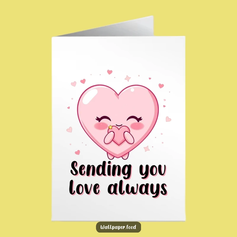 Free Printable Birthday Card: Candy Heart Blow Kiss Funny Downloadable Gift