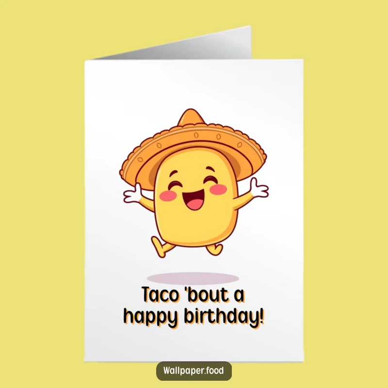 Free Printable Taco Birthday Card: Joyful Sombrero Leap for a Fiesta of Funny Downloadable Gift