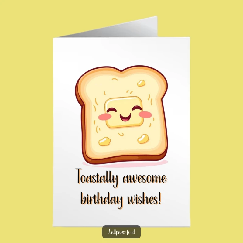 Free Printable Funny Toast Birthday Card - Buttered Wiggle Dessert Downloadable Greeting