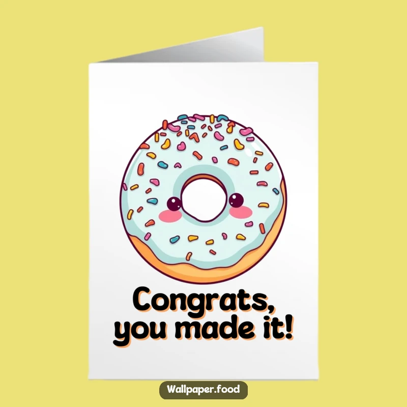 Free Printable Congrats Card: Doughnut Character's Sprinkle Celebration