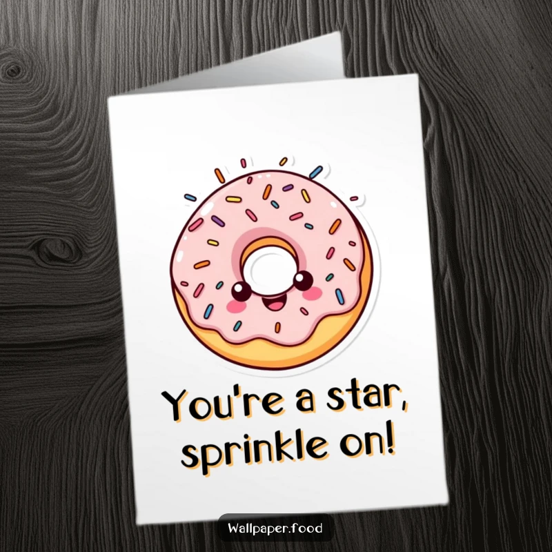 Funny Free Printable Congratulations Card: A cheerful donut character is adorned with a halo of sprinkles, signifying pure celebration.