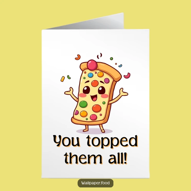 Free Printable Congratulations Card: Funny Pizza Juggler for Your Awesome Achievement