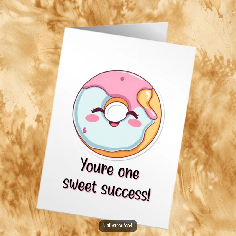 Funny Free Printable Congratulations Card: A cheerful donut with a bite taken out, winking a congratulatory message for any occasion.