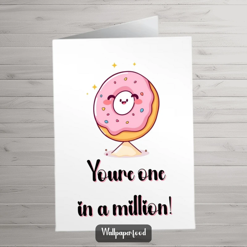 Funny Free Printable Congratulations Card: A happy donut perfectly balancing on one sprinkle, symbolizing their sweet, sparkling achievement.