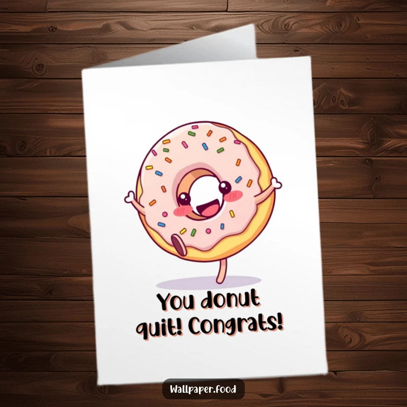 Funny Free Printable Congratulations Card: A joyful donut character with sprinkles executes a fantastic cartwheel, celebrating a wonderful accomplishment.