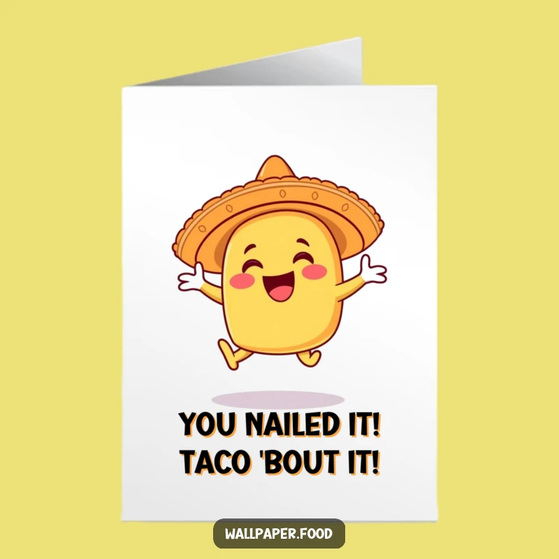 Free Printable Taco Card: Joyful Leap for Fiesta Congratulations & Festive Downloadable Gift