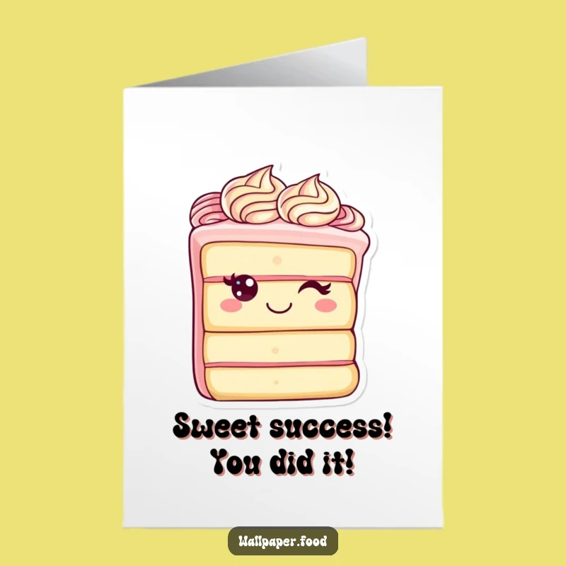 Free Printable Congratulations Card: Funny Cake Slice Design for Your Big Win