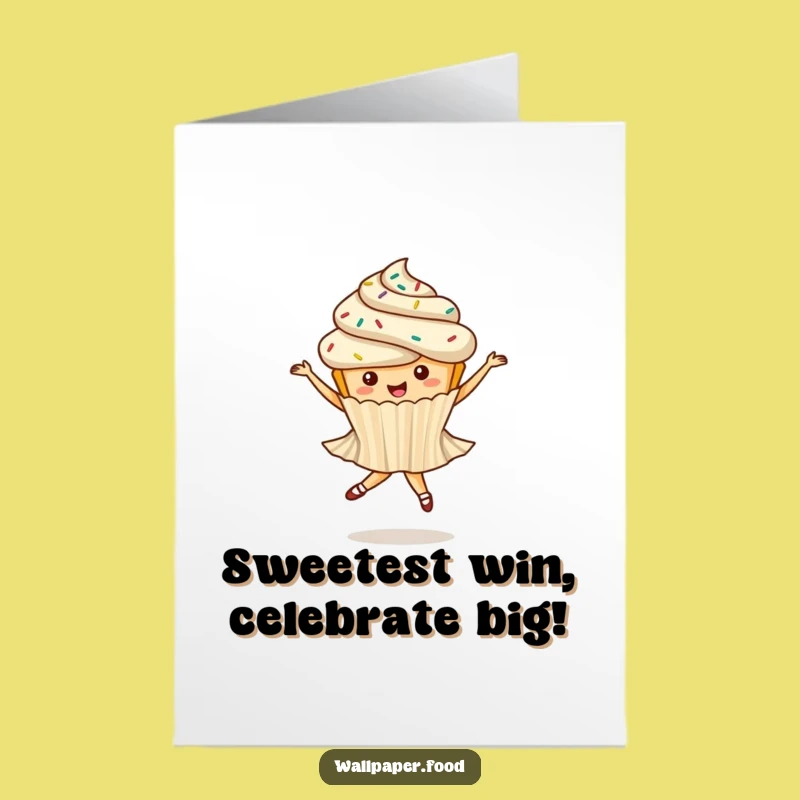 Free Printable Cupcake Congrats Card: Whimsical Dancer Downloadable Gift