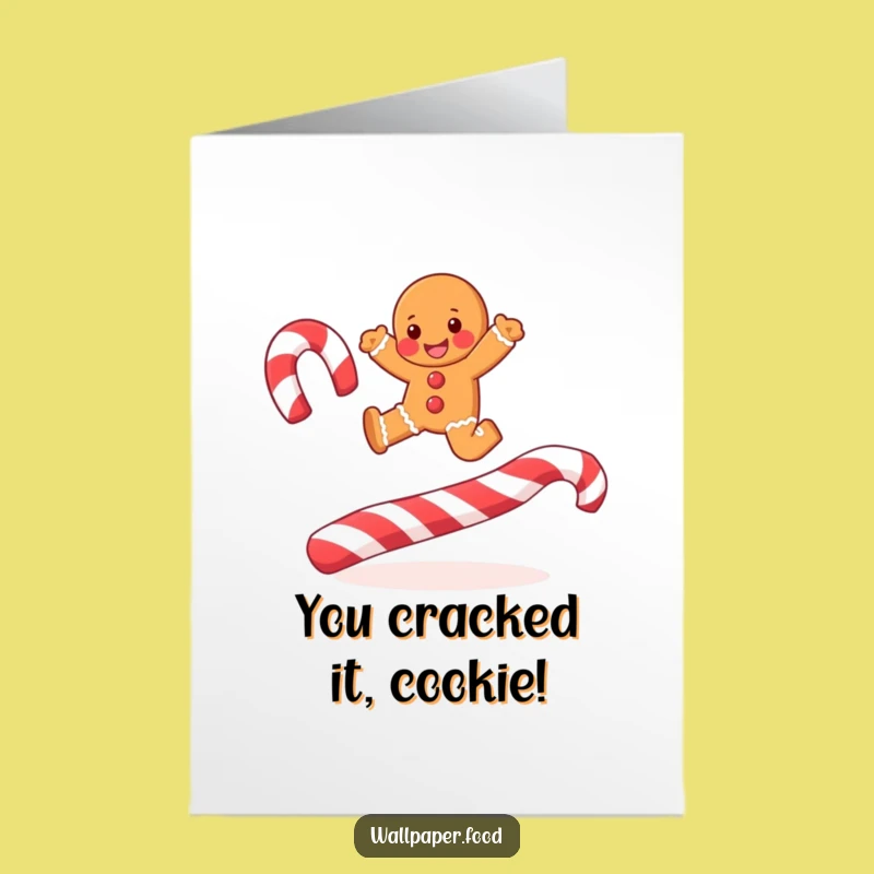 Free Printable Congrats Card: Gingerbread Man Leaps to Celebrate!