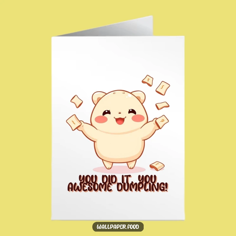Free Printable Dumpling Fortune Cookies Funny Congrats Card - Quick Download Gift