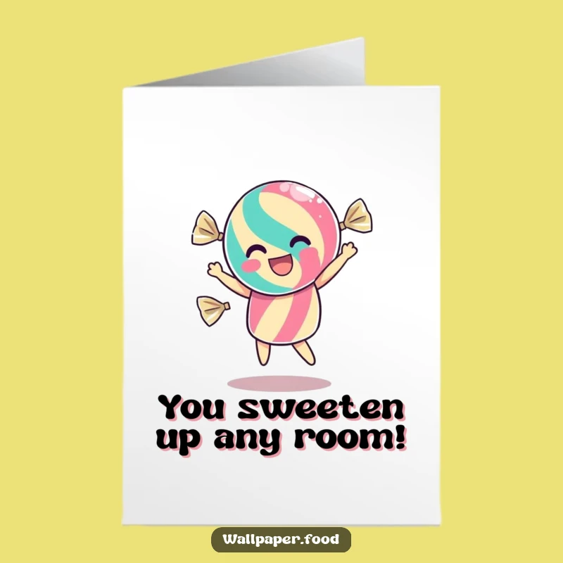 Free Printable Congrats Card: Dancing Candy Wrapper, Funny Downloadable for Sweet Success