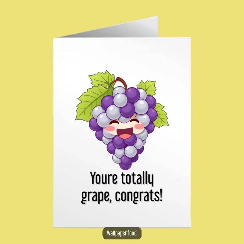 Free Printable Congrats Card: Giggling Grapes Bursting Funny Downloadable Gift