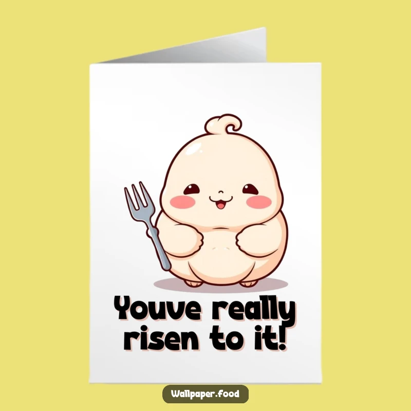 Free Printable Congrats Card: Dumpling Fork Surprise Funny Downloadable Gift
