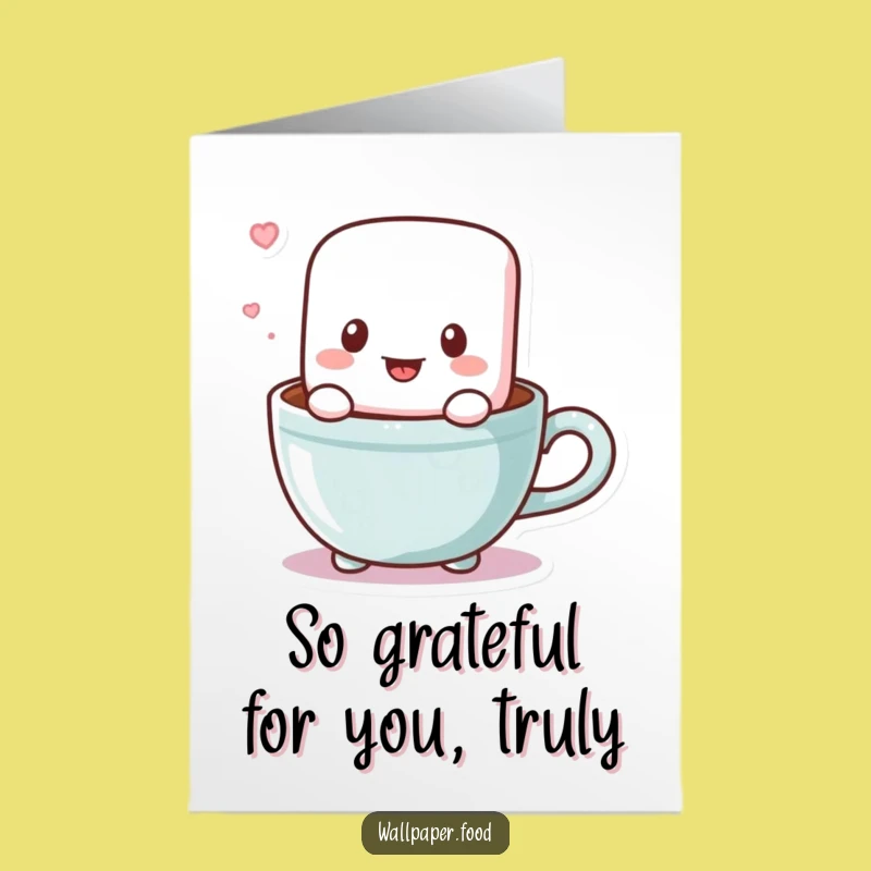 Free Printable Marshmallow Thank You Card Sweet Downloadable Gift DIY