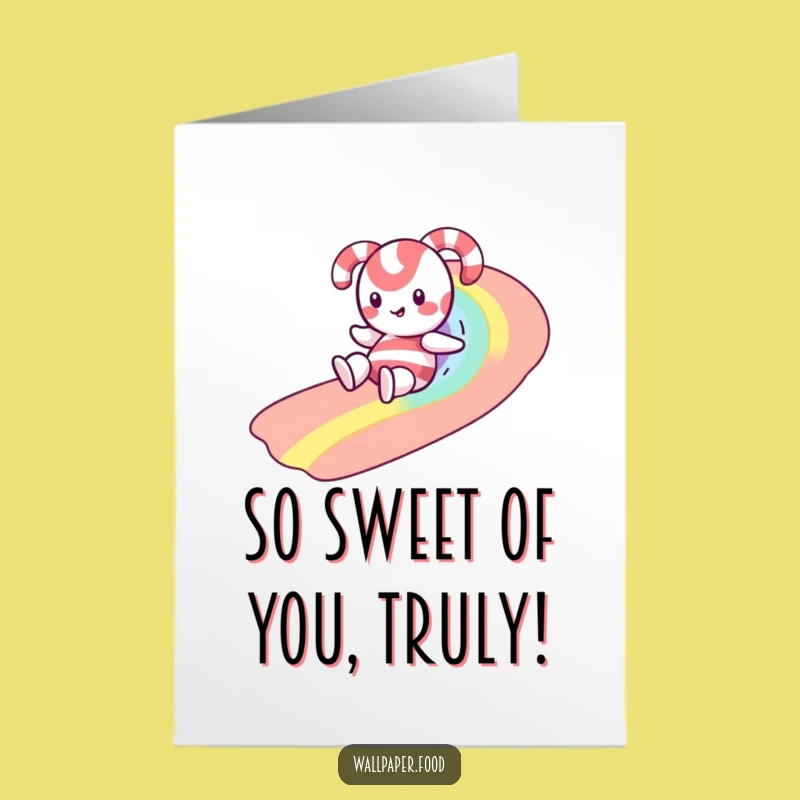 Free Printable Thank You Card: Candy Cane Rainbow - Funny Downloadable Gratitude!