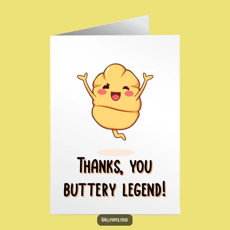 Free Printable Thank You Card: Croissant Pirouette, Grateful Downloadable Design