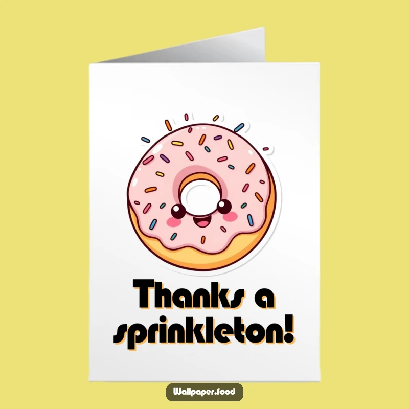 Free Printable Thank You Card: Sprinkled Donut Thanks - Easy Download