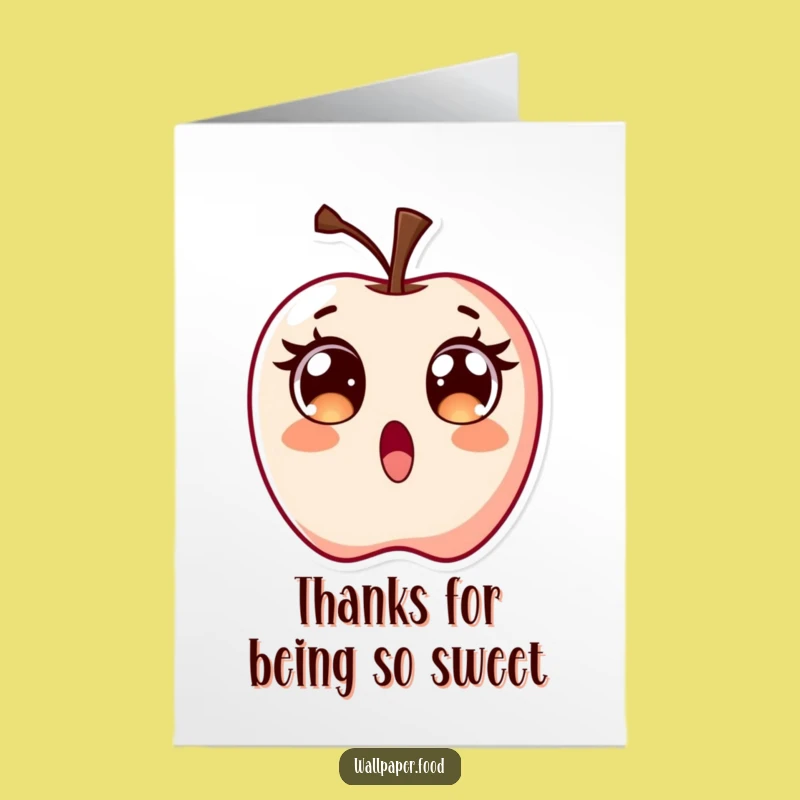 Free Printable Thank You Card: Surprised Candy Apple, Sweet Downloadable Greeting