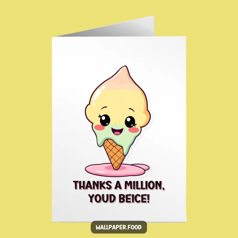 Free Printable Ice Cream Thank You Card Sweet Downloadable Gift DIY