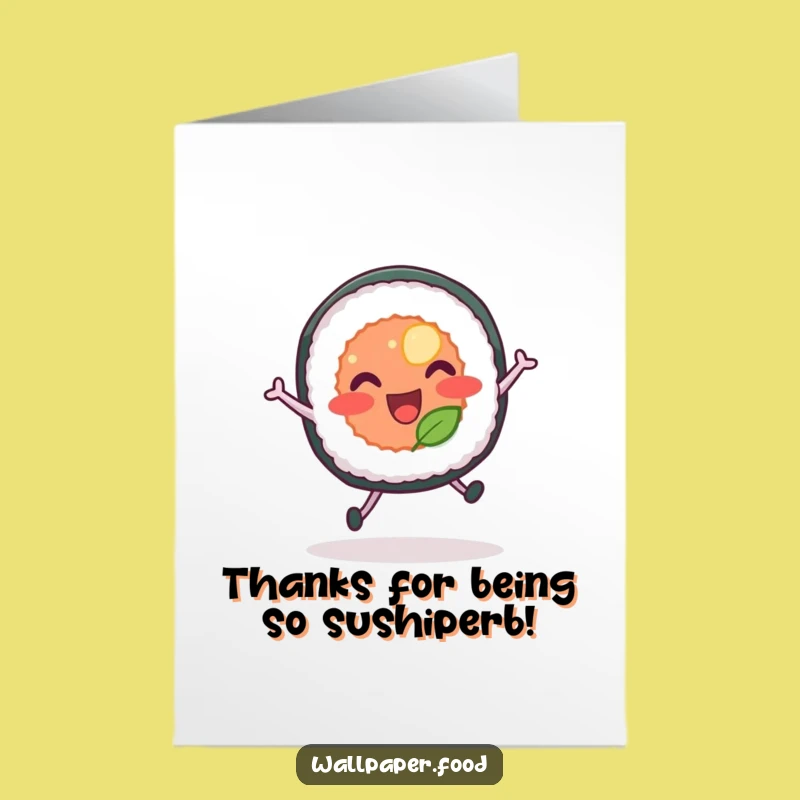 Free Printable Sushi Thank You Card: Humorous Downloadable Gift for Gratitude