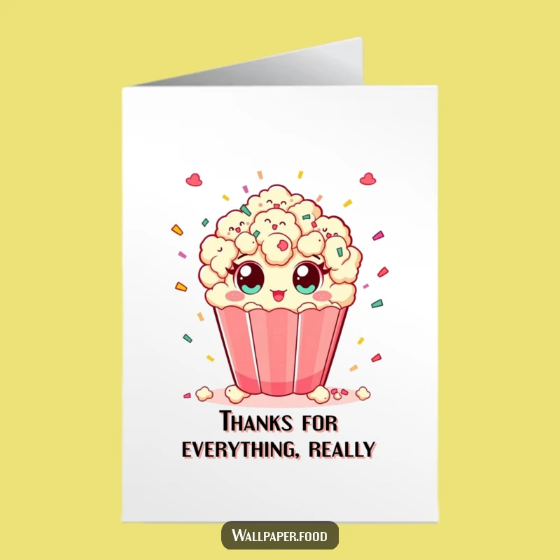 Free Printable Funny Popcorn Thank You Card - Confetti Gratitude Downloadable Gift