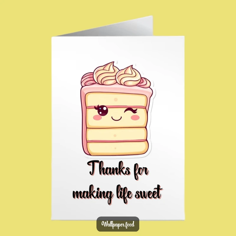 Free Printable Thank You Card: Funny Cake with Swirls for Gratitude