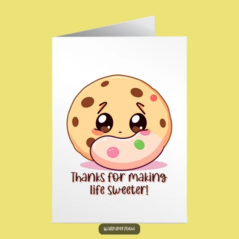 Free Printable Cookie Candy Funny Thank You Card - Quick Download Gift